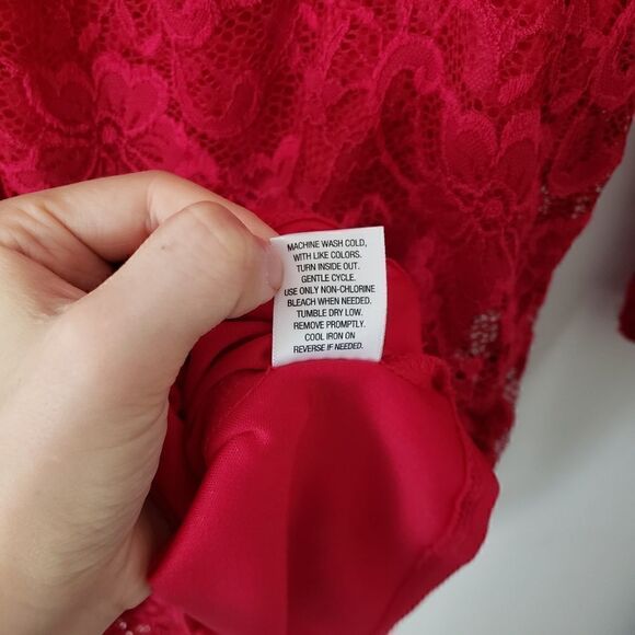 Social Stories Red Lace Dress S - Picture 2 of 7